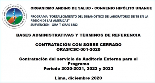 Contratación del servicio de Auditoría Externa para el Programa TB